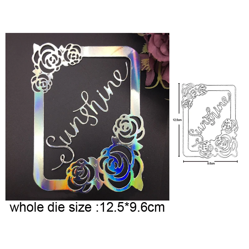 

New Rose Flowers frame Cutting Dies Stencils Scrapbooking Embossing DIY Crafts Paper Cards Album Decor Metal Dies Cut