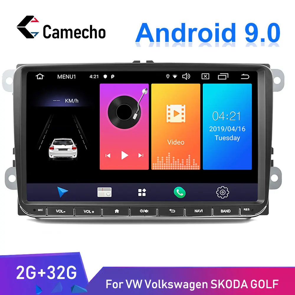 Автомагнитола Camecho " Android 2din с gps картой для VW Volkswagen SKODA GOLF 5 Golf 6 POLO PASSAT B5 B6 сиденье Jetta 2 Din автомагнитола