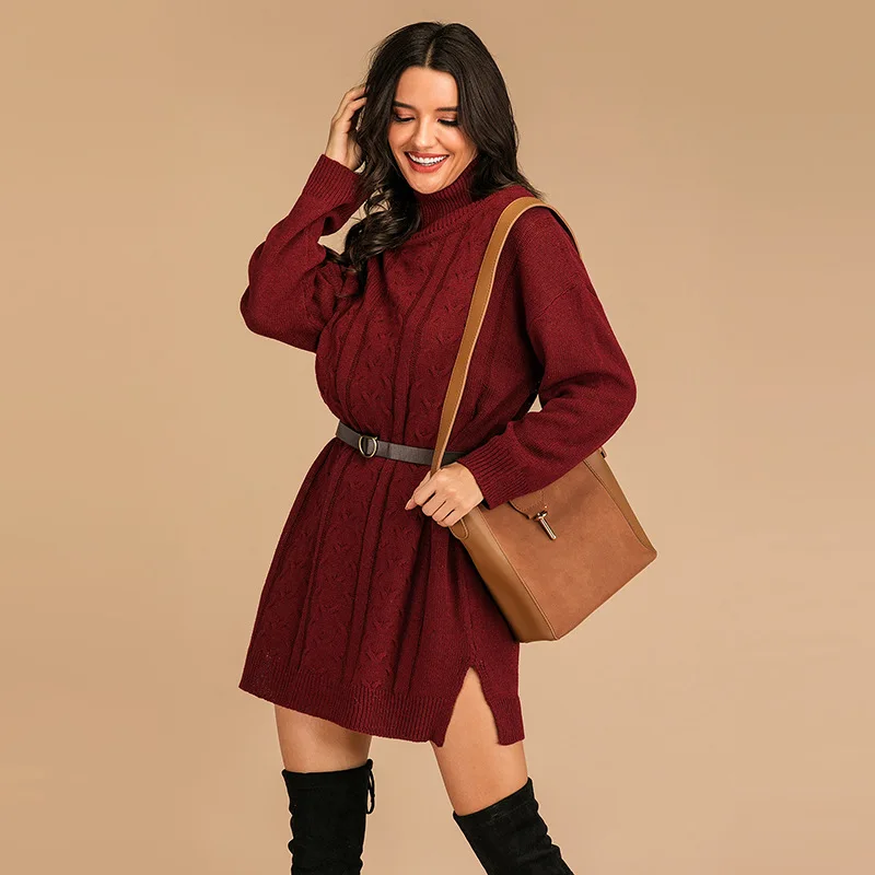 Fall/winter 2019 popular style loose slacks wear mid-and-long high-necked sweater women winter clothes women sueter mujer Fall/winter 2019 popular style loose slacks wear mid-and-long high-necked sweater women winter clothes women sueter mujer