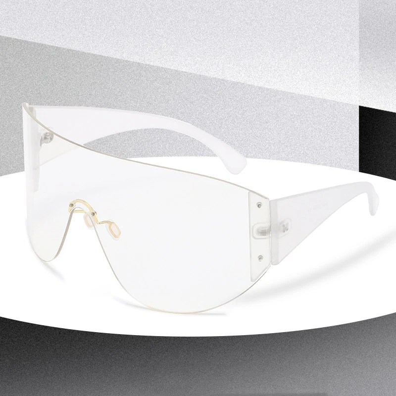 Негабаритные зеркальные солнцезащитные очки для мужчин и женщин новые цельные солнцезащитные очки без оправы модные очки для женщин мужские Оттенки UV400 - Цвет линз: 5