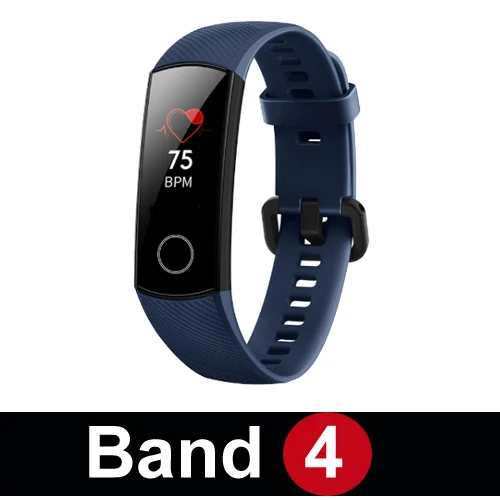 Huawei Honor Band 4 Band 5 Смарт-часы 50 м Водонепроницаемый фитнес-трекер AMOLED сенсорный экран для сердечного ритма монитор сообщение шоу - Цвет: Band 4 Blue