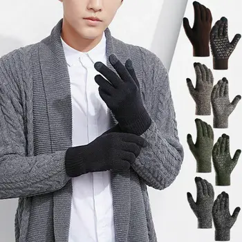 

NEW Men Women Winter Warm Kint Full Finger Fleece Lined Touch Screen Gloves