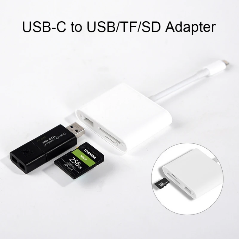3-в-1 USB-C устройство для чтения карт USB адаптер многофункциональный чехол для телефона для ноутбука Компьютерные аксессуары для TF защищенная цифровая карты памяти