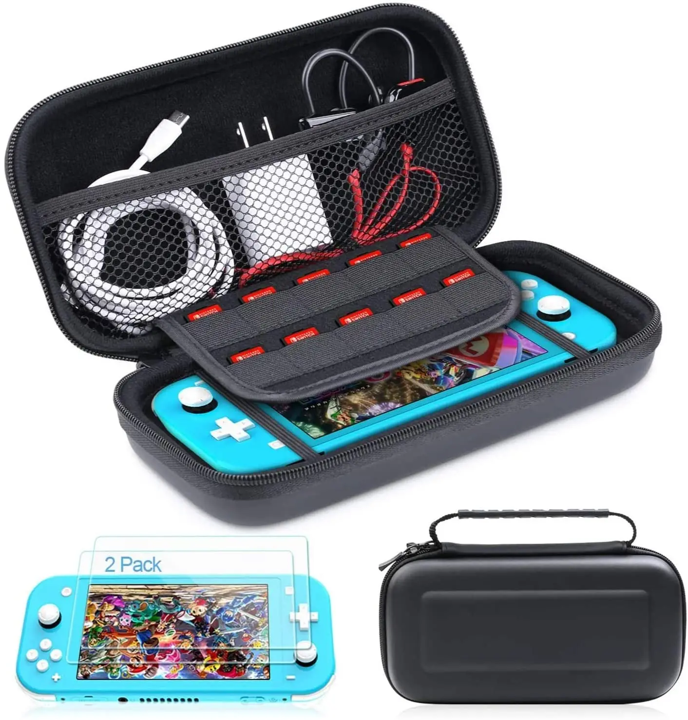 HEYSTOP Compatible Nintendo Switch Lite Case Bag 10 Games Card Storage and Portable Design Console Accessories
