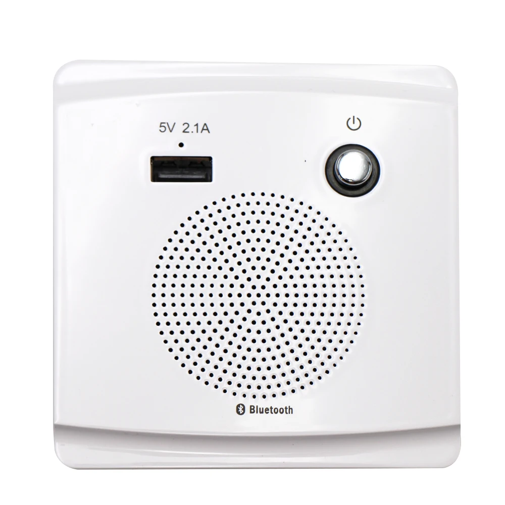 3.2W Bluetooth Speaker Smart Socket Mount Speaker HiFi Music Player 5V 2.1A USB Charging Port