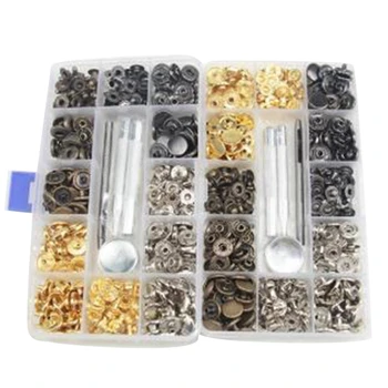

Button Sets Metal No Sewing Snap Button Press Stud Leather Craft Bag Coat Clothes Fastener Rivet per With Install Tool Snap F