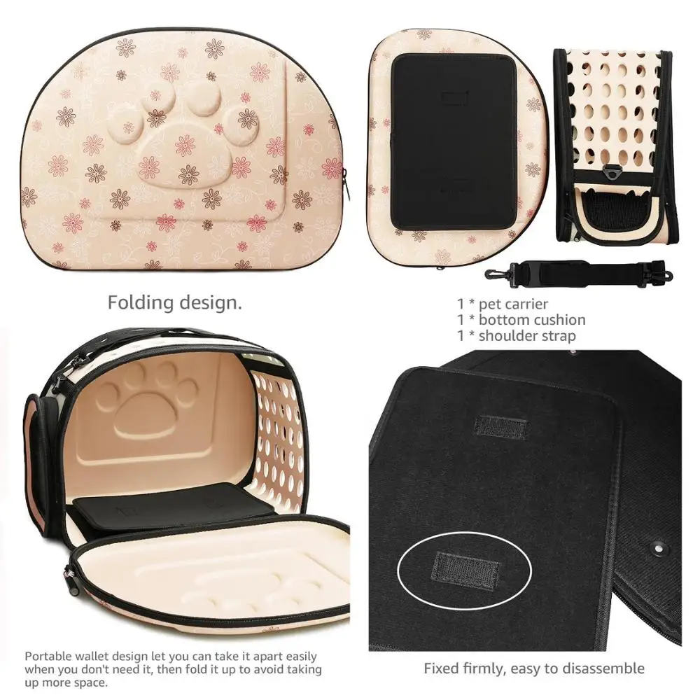 Pet Carrier Bag Pet Carrying Bag 1PC Outdoor Portable Breathable Shoulder Handbag EVA Cat Dog Backpack Folding Travel