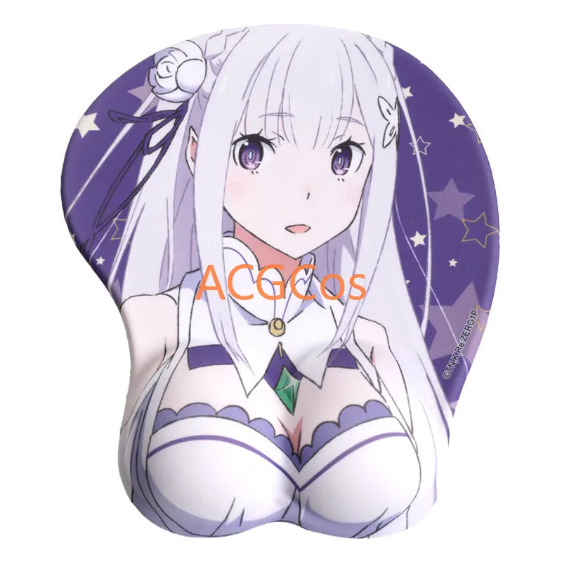 Anime Re:Life In A Different World From Zero Emilia Unisex Cartoon Cosplay 3D Mouse Pad Mousepad Wrist Rest Fashion Daily Gifts |