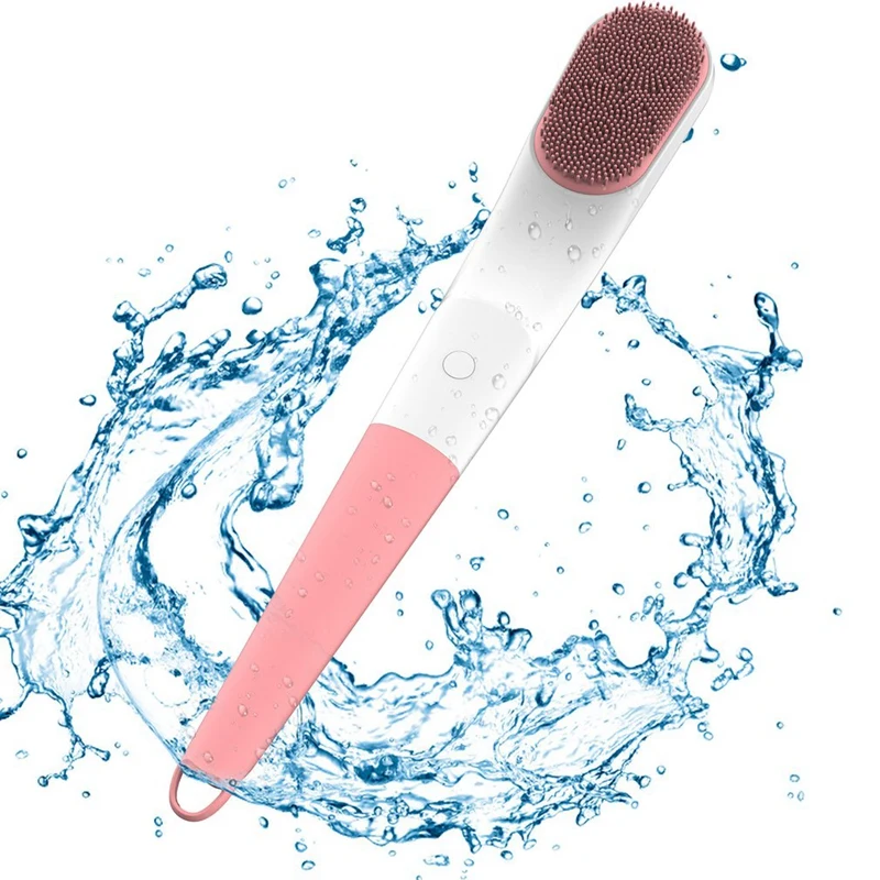 Long Handle Ultrasound Massage Bath Brush Electric Bath Body Shower Spin SPA Massage Shower Brush Cleaning Scrubber