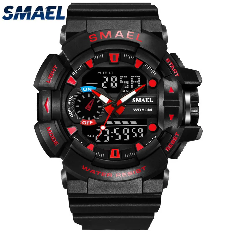 SMAEL мужские часы кварцевые модные электронные часы мужские светодиодный водонепроницаемые спортивные часы военные часы мужские Relogio Masculino