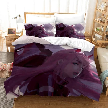 

DARLING in the FRANXX Anime Bed Set Duvet Covers Set Cartoon Comforter Bedding Sets Bedclothes Bed Linen (No Sheet) 08