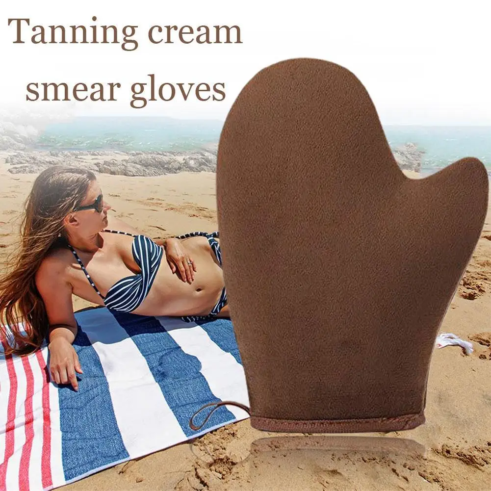 Tanning Flocking Sunscreen Gloves Oiling And Rubbing Sunscreen Sponge Gloves Tanning SPA Gloves Skin Care And Makeup Tools