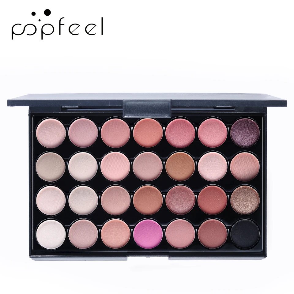 POPFEEL 28 цветов матовые тени для век большая палитра мерцающие тени для век палитра для макияжа пигмент для глаз Косметика Блеск стойкие тени для век