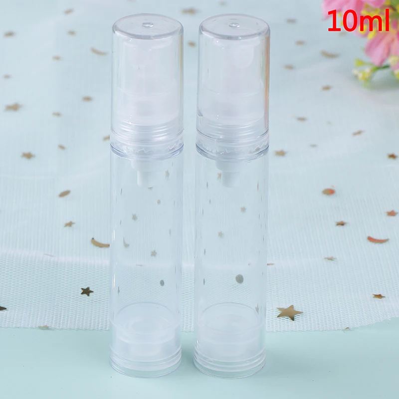 10ml V Clear 2 шт. пустой безвоздушный флакон для вакуумного насоса бутылки многоразового Пластик лосьон для путешествия 5/10/15 мл - Цвет: 10ml V Clear