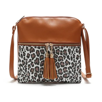 

Mini Women Shoulder Bags Female Phone Bag Women Flap Messenger Bag Brand Designer Crossbody Bag PU Leather Leopard Tassel Bag
