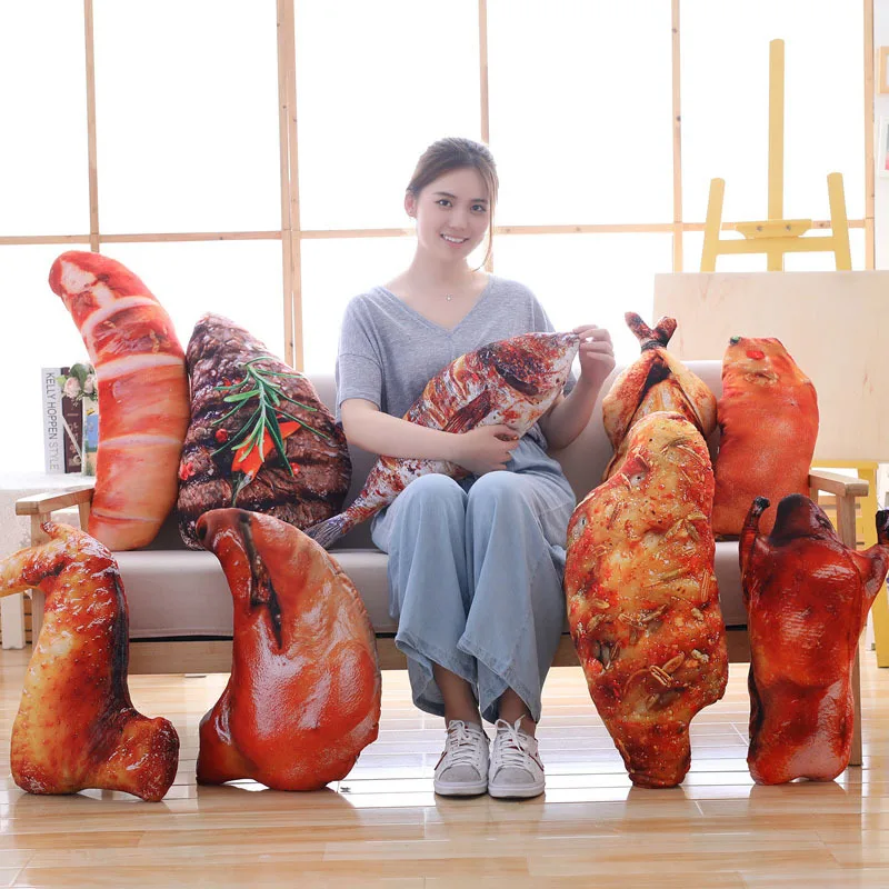 

Douyin Creative Model Food Pillow Online Celebrity Plush Toys Grilled Fish Duck Cushion Napping Pillow Customizable