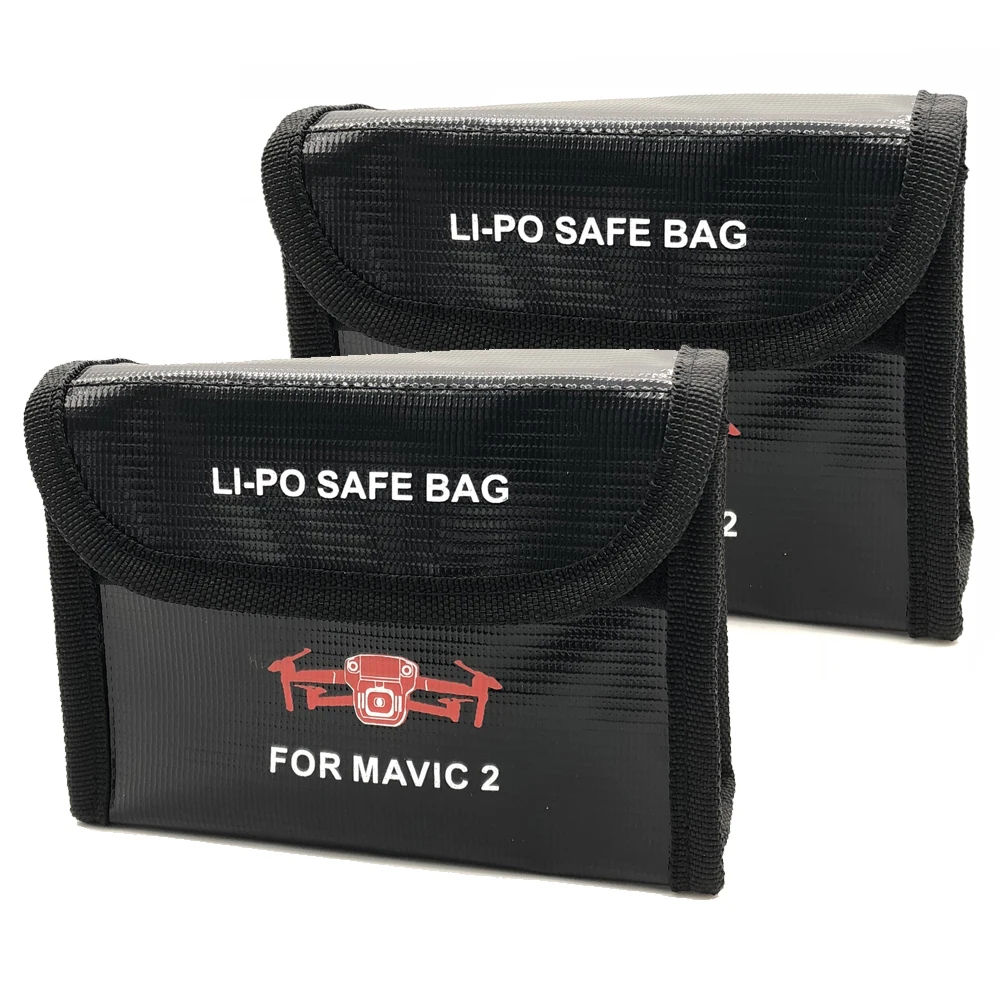 2 пакета LiPo аккумулятор мешок совместим с DJI Mavic 2 Pro/Zoom, огнестойкий безопасности и хранения мешок до 4 Mavic батареи