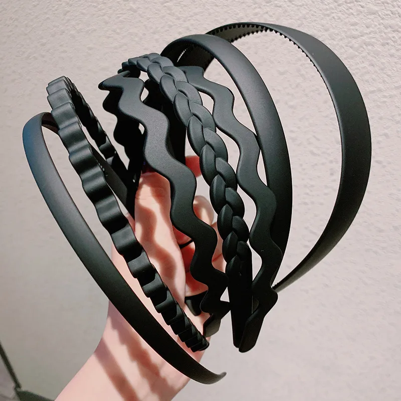 

Lystrfac Acrylic Black Headband for Women Wave Hairband Washing Face Non-slip Bezel Hair Accessories Hair Hoop Girls Headdress