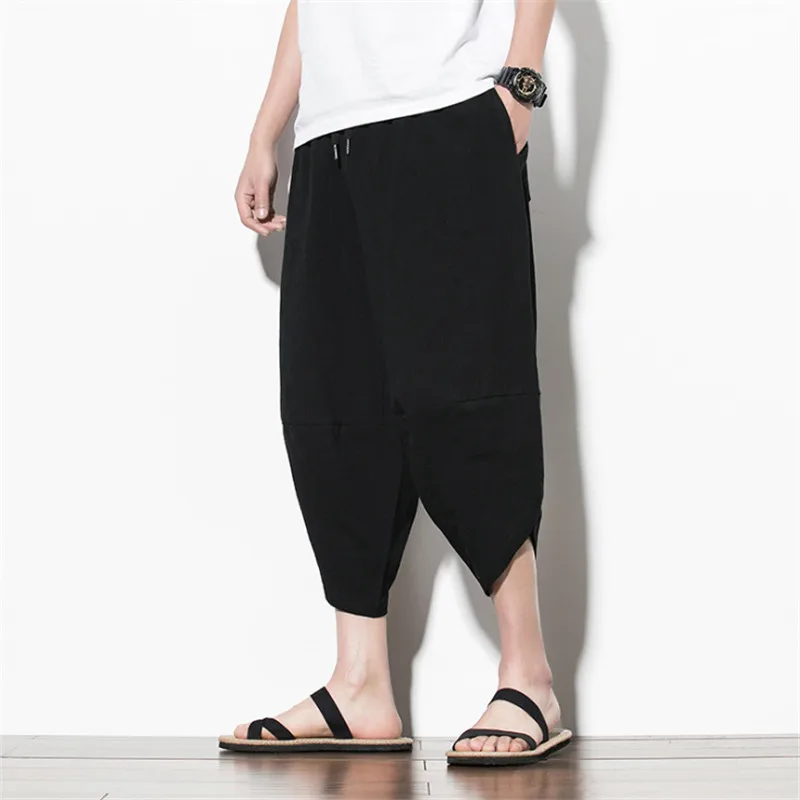 2020 New Fashion Sarouel Pants Men’s Casual Pockets Cotton Linen Fashion 3/4 Length Hip Hop Style Unisex 2020 New Fashion Sarouel Pants Men’s Casual Pockets Cotton Linen Fashion 3/4 Length Hip Hop Style Unisex