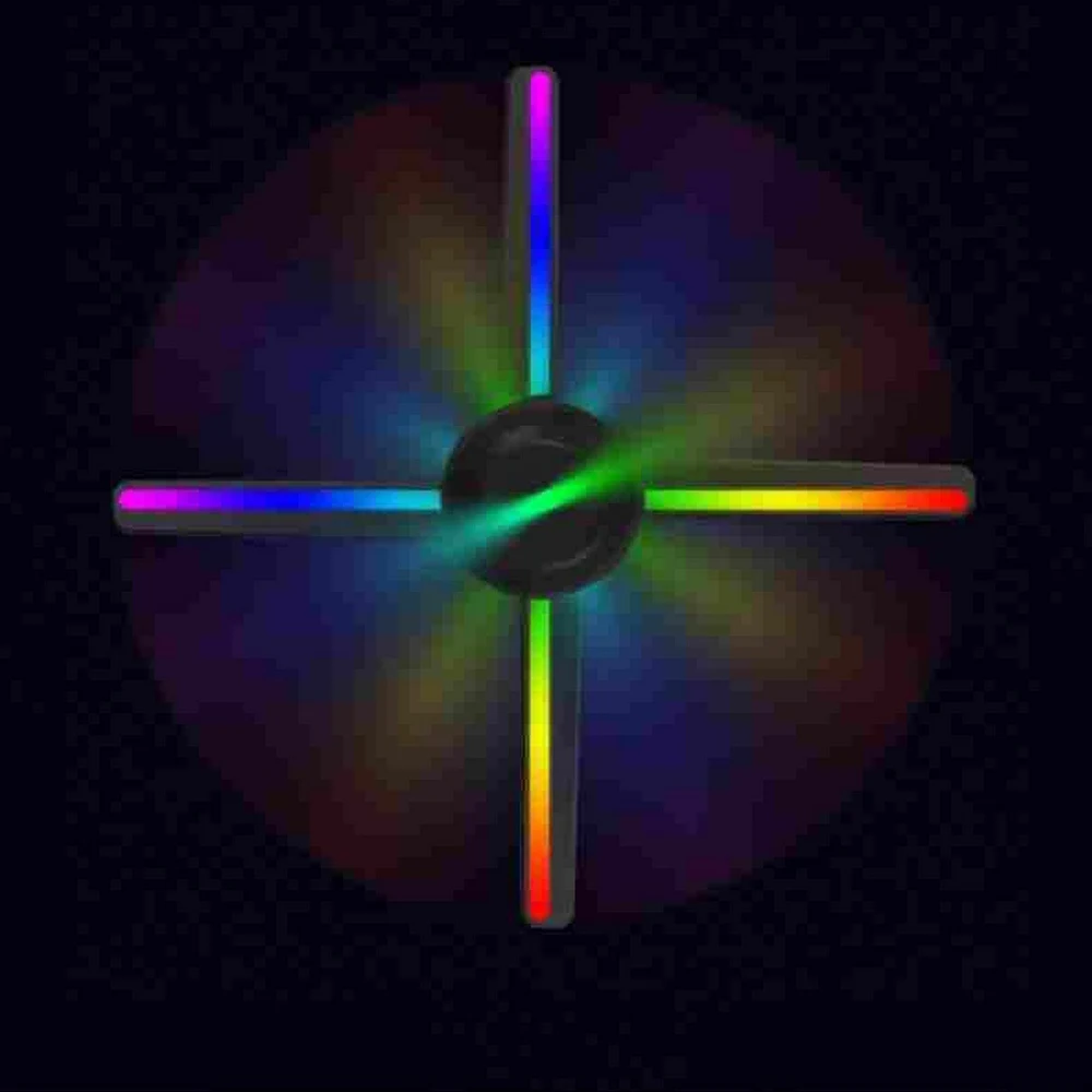 3D Hologram Projector Light 384LED Wifi Advertising Display Player LED Fan Holographic Imaging Lamp 3D Remote Hologram Player