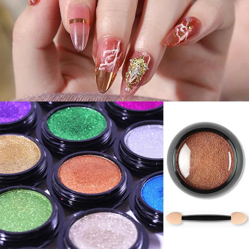 

1Box Nail Mirror Glitter Powder Metallic Color Nail Art UV Gel Polishing Chrome Flakes Pigment Dust Decorations Manicure