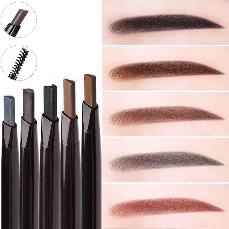 

New 4 Color Eyebrow Pencil Natural Waterproof Rotating Automatic Eyeliner Eye Brow Pencil with Brush Beauty Cosmetic Tool