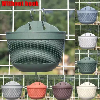 

HOT Modern Hanging Flower Pots Plastic Garden Fence Balcony Semicircular Basket Plant Pot Planters