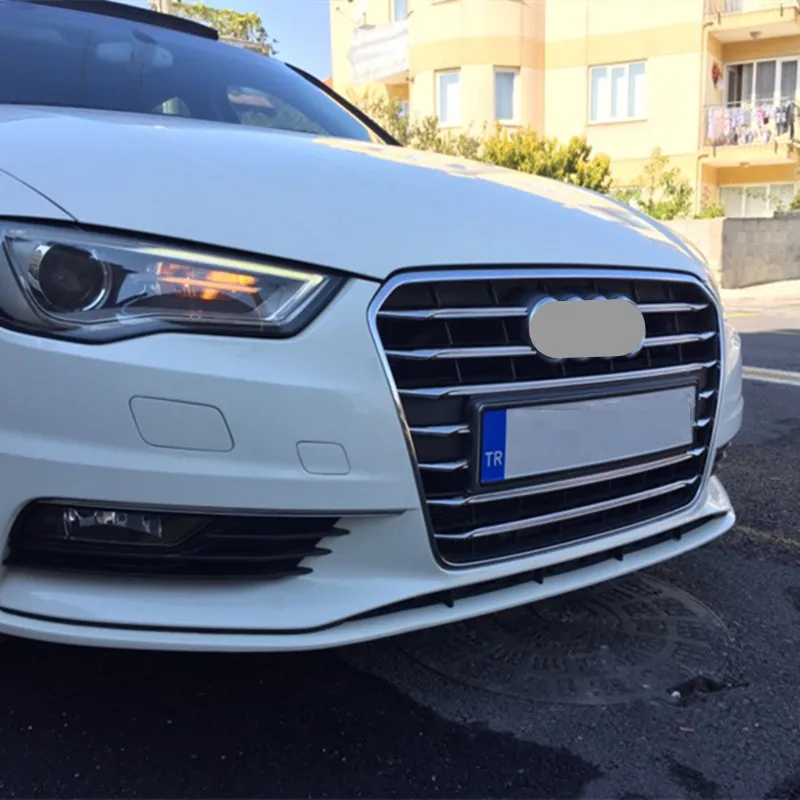 Stainless Steel Car Center Grille Grid Decorative Cover Trim For Audi A3 8V Sedan 2013-2016 Front Fog Lamp Grill Decal Strips | Автомобили