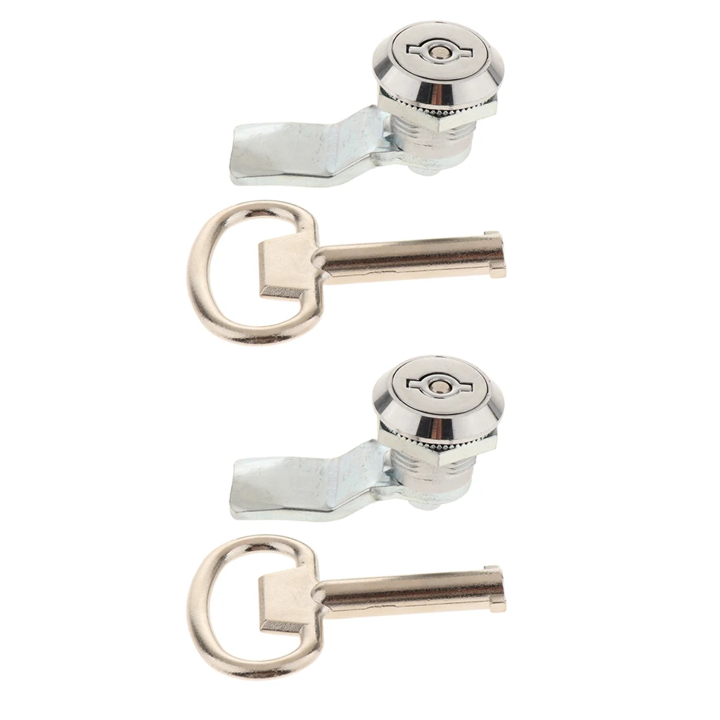 2 Electric Door Cabinet Cam Cylinder Flat Lock Shockproof Security Latch Key