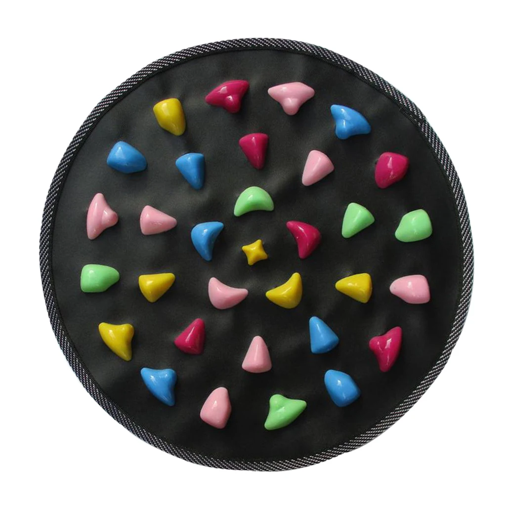 Foldable Walk Stone Foot Massager Mat Massaging Carpet Chinese Reflexology for Home Room Yoga - 34.5x34.5cm |