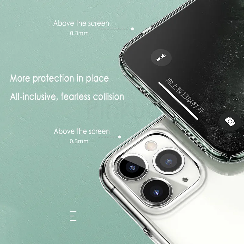 Роскошный Ультратонкий прозрачный силиконовый чехол для iPhone 11 Pro Max 7 8 6 6s Plus X XS MAX XR