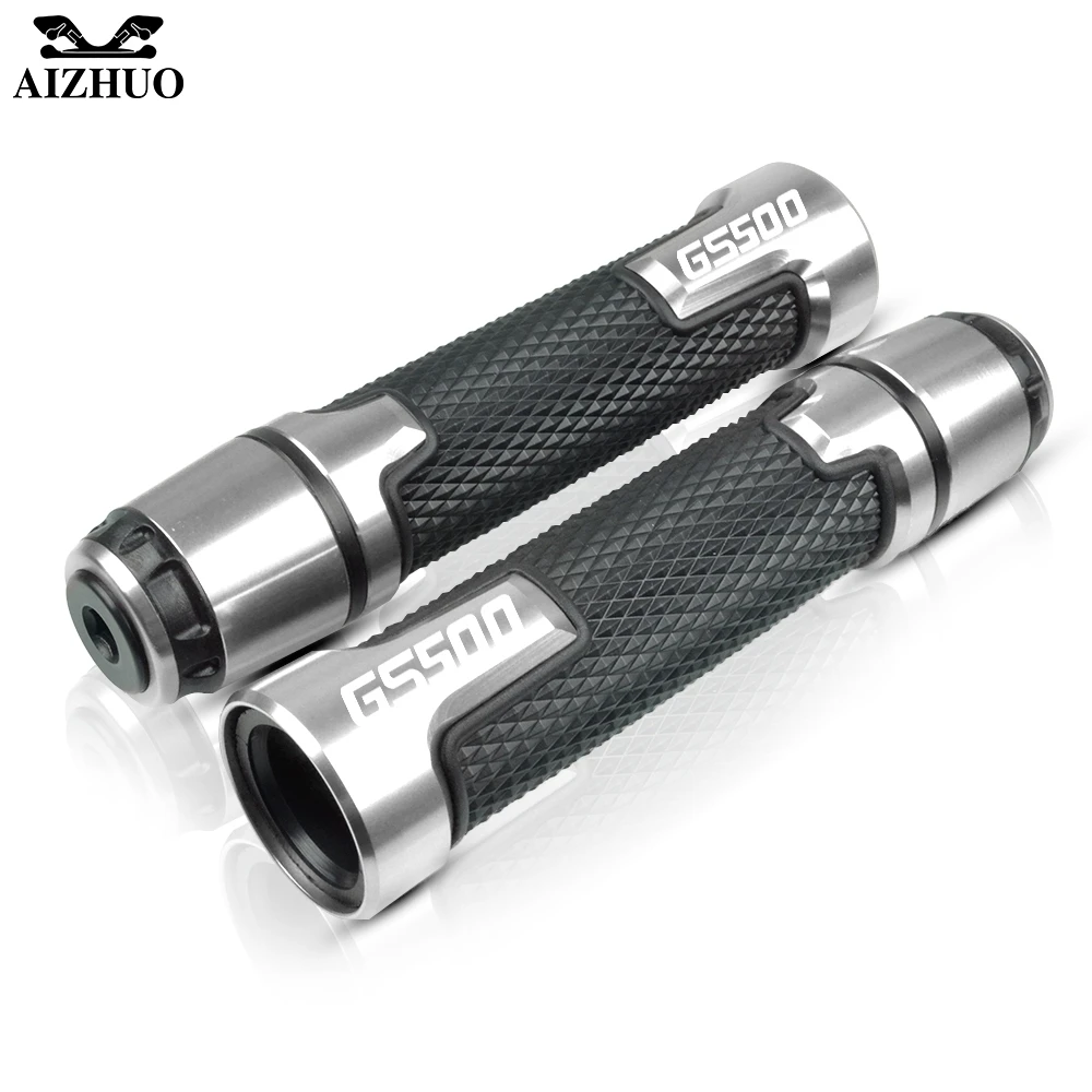 Motorcycle Handle Grips Racing Grips Handlebar Handles Grips Ends For Suzuki GS500 GS 500 1989-2008 2003 2004 2005 2006 2007 - Цвет: silver