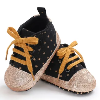 

Baby Shoes Canvas Shoes Lace Up Infant Toddler Soft Soled Girls Boys moccasins casual First Walkers bootss