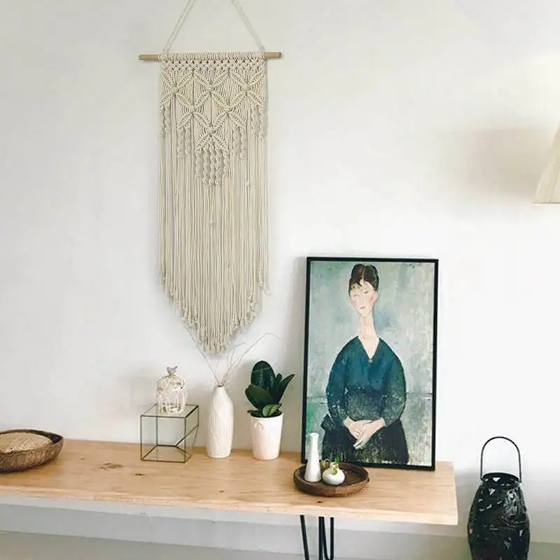 Элегантные серьги, отличное-Макраме стене висит тканые Wall Art гобелен из Макраме-Boho домашний декор