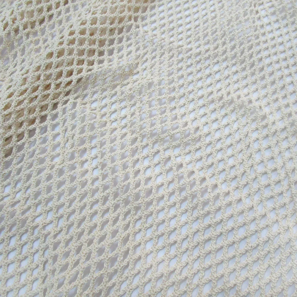 1 ярд бежевая хлопковая сетчатая ткань для шитья одежды трикотажная сетчатая ткань для повседневной комфортной блузки Tissus