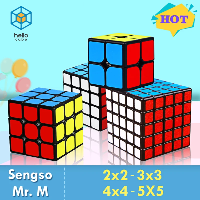 Shengshou Sengso Mr.M 2x2x2 3x3x3 4x4x4 5x5x5 Магнитный магический куб игрушка скоростная