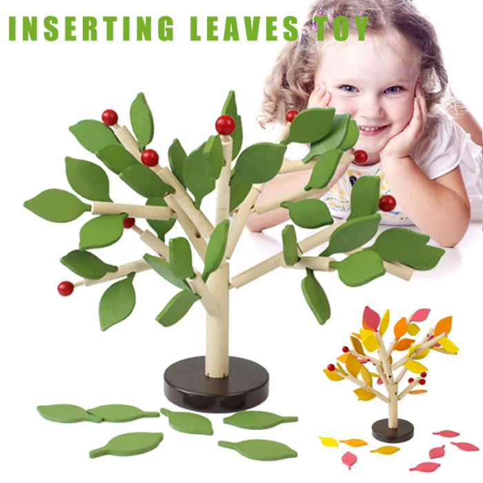 Вставки Листья 3D Дерево блоки деревянные строительные блоки набор детей Ранние развивающие игрушки горячие продажи