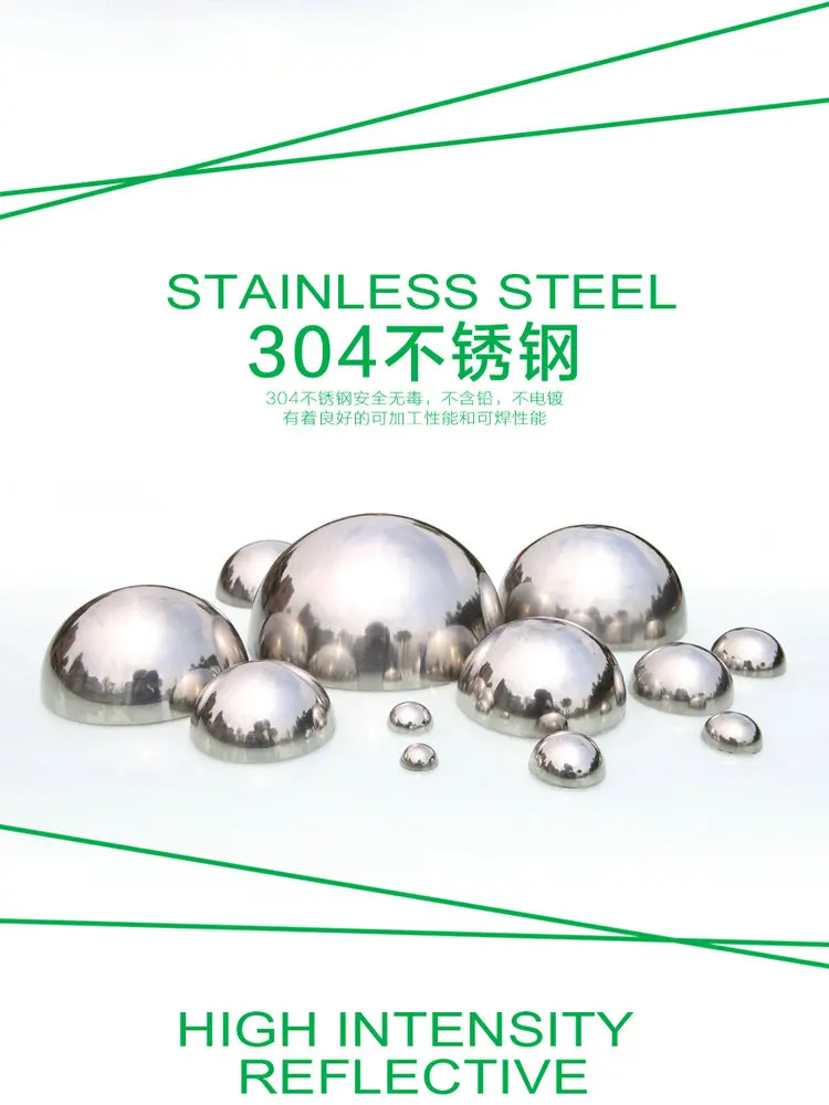 Big Size 500-1200MM Polished Stainless Steel AISI304 Hollow Half Ball Hemisphere for Outdoor Garden Decoration Stair Guardrail