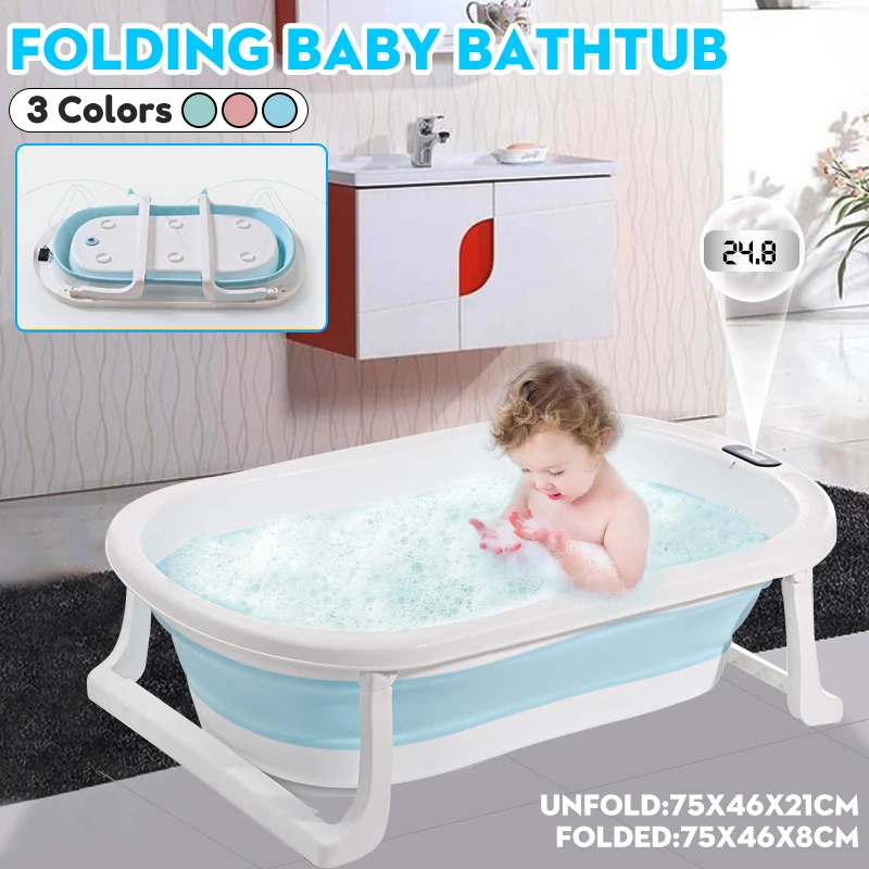 Baby Bathtub Portable Bath Tub Sit Lie Newborn Baby Folding Tub Home