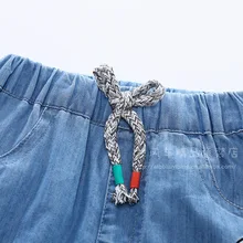 0227-15 детская одежда летние новые стильные джинсовые шорты с вышитыми буквами для мальчиков