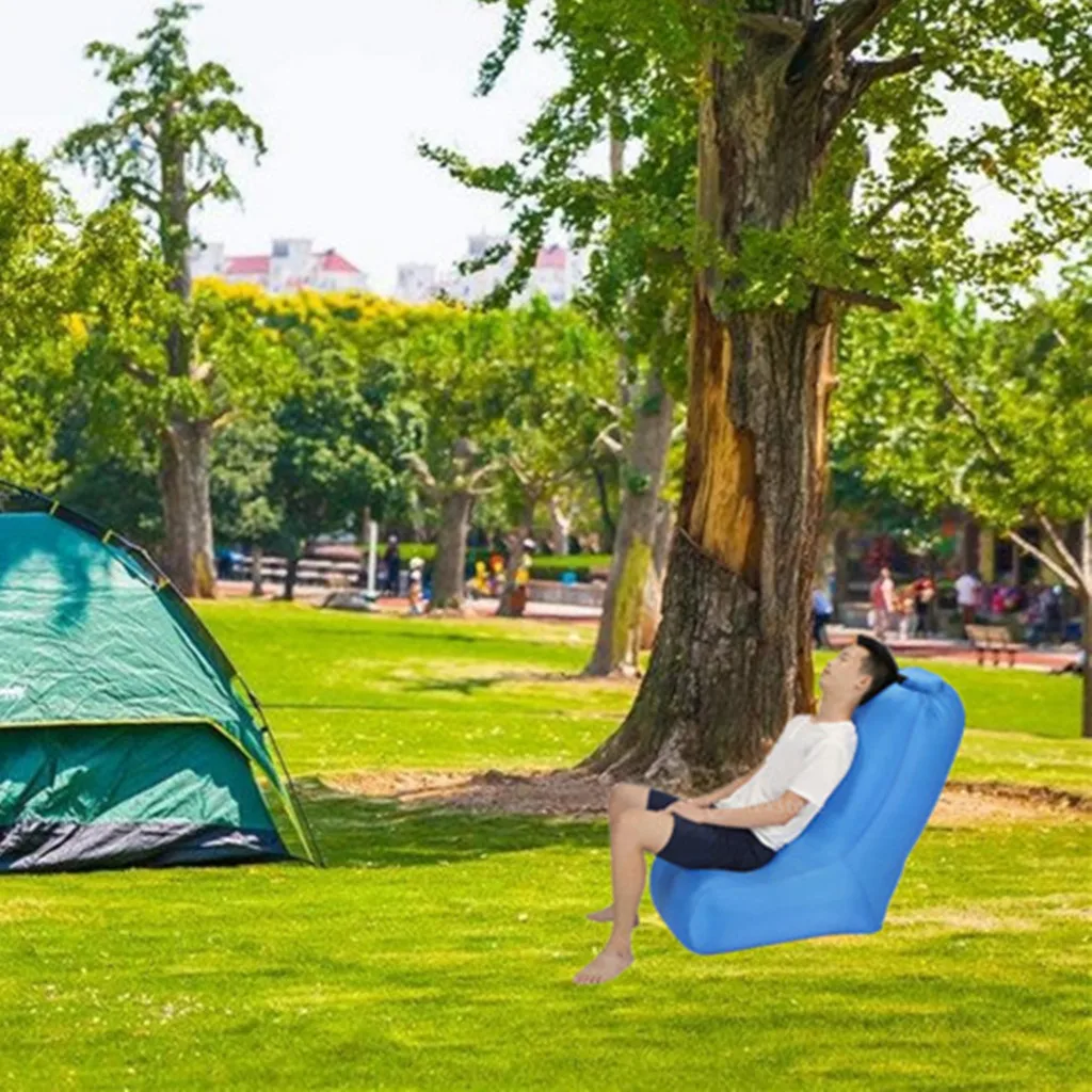 Inflating Beach Camping Lounger Chair Air Bed Lazy Sofa - Festivals Picnic Garden Park Sunbathing Camping Hiking Outdoor Tools