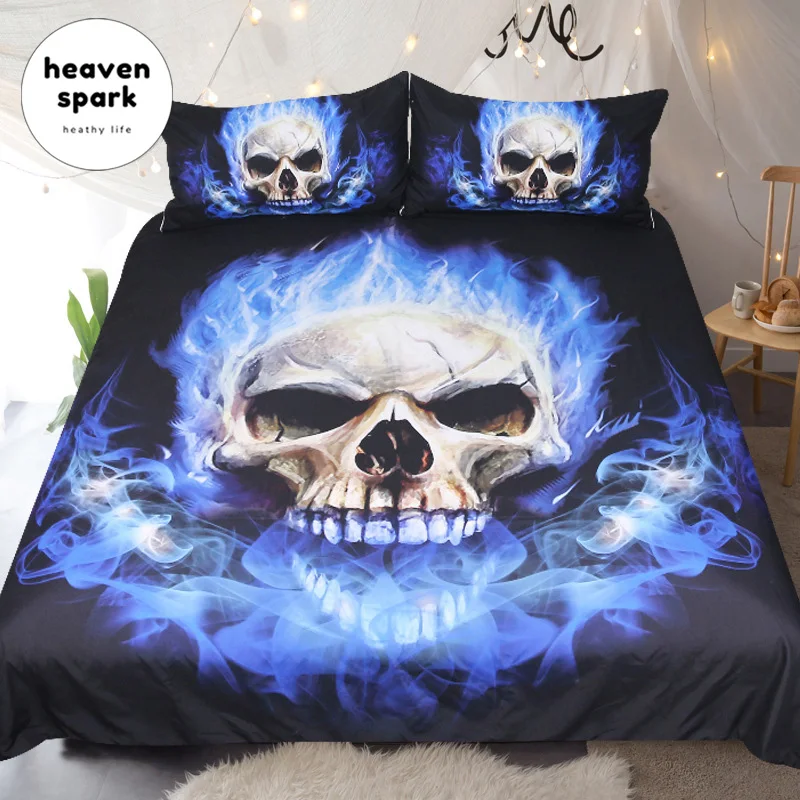 

3D Custom Duvet Cover Set Bed Linen Red and Black 3Pcs Bedclothes King Queen Size Bedding Set Halloween Skull bed Linen US AU