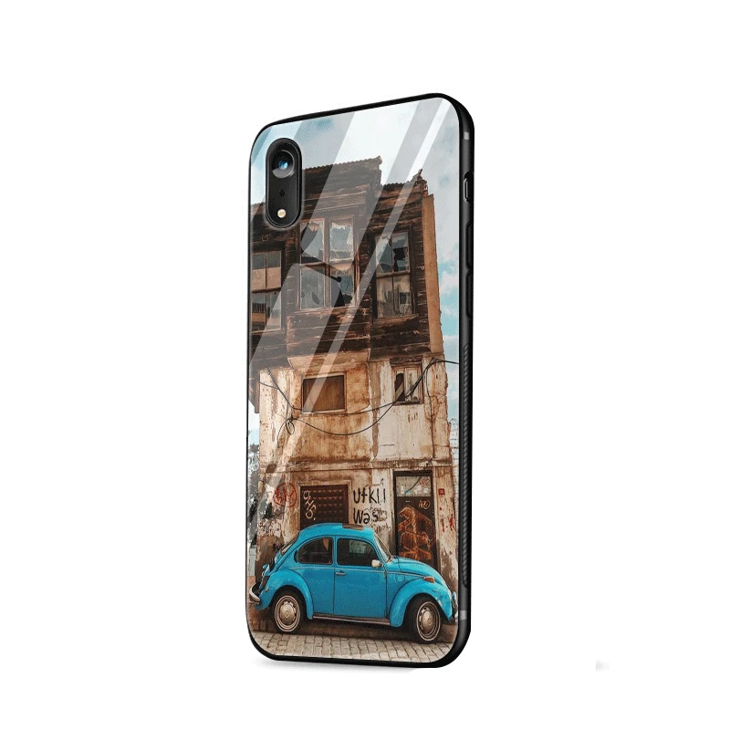 Чехол для мобильного телефона стекло для iPhone 5 5S SE 6 6s 7 8 Plus X XS Max XR чехол винтажный VW Beetle для Coque Shell защита - Цвет: G8
