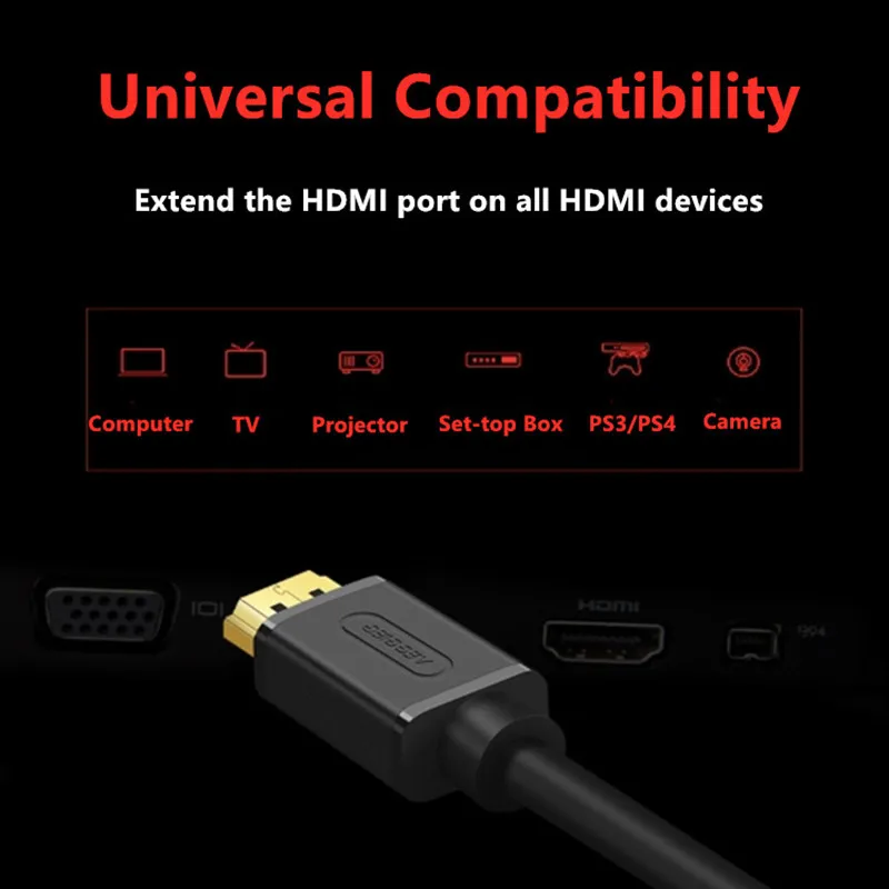 Veggieg Удлинительный кабель, HDMI HDMI2.0 мужского и женского пола Пол смены 1,5 м до 5 м