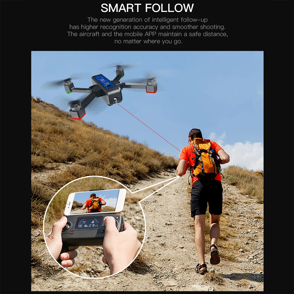 MJX B4W бесщеточный Радиоуправляемый Дрон с камерой 4K 5G wifi FPV gps позиционирование дрона оптического потока Квадрокоптер
