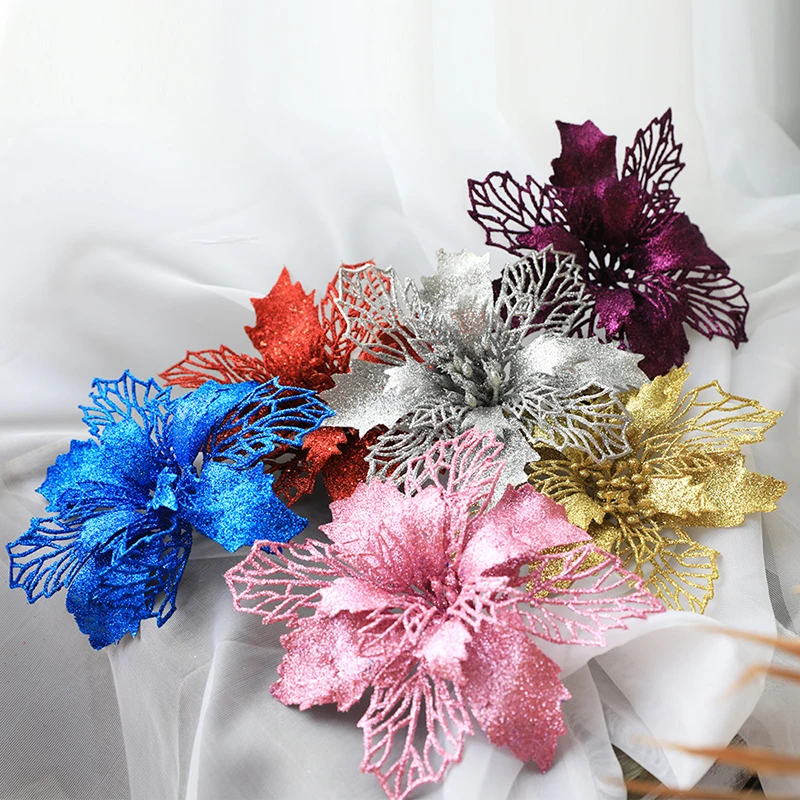 Christmas Flower Christmases Green Onion Powder With Openwork Flower Christmas Tree Wreath Decoration Pendant Ornament