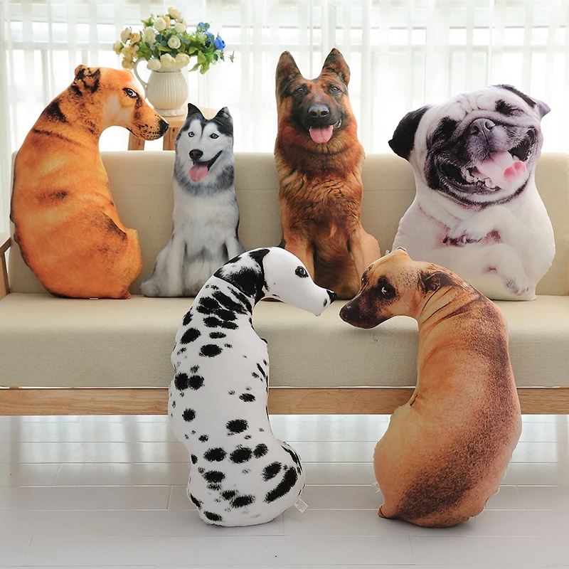 50-90 см Милая имитация 3D печатная собака плюшевая игрушка чучело собака плюшевая подушка мягкая мультяшная Подушка Дети Кукла Забавный
