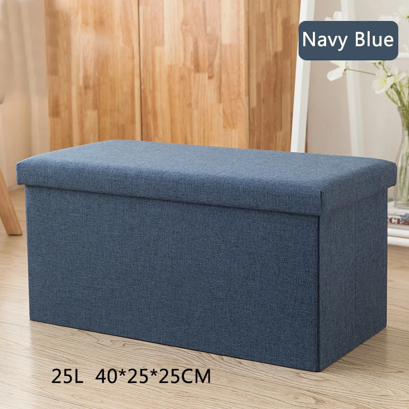 25L Navy Blue 25/47L многофункциональная коробка для хранения диван удобное кресло диван табуреты Пуфики(пуф для хранения Poef скамеечка для ног 6 цветов мебель - Цвет: 25L Navy Blue