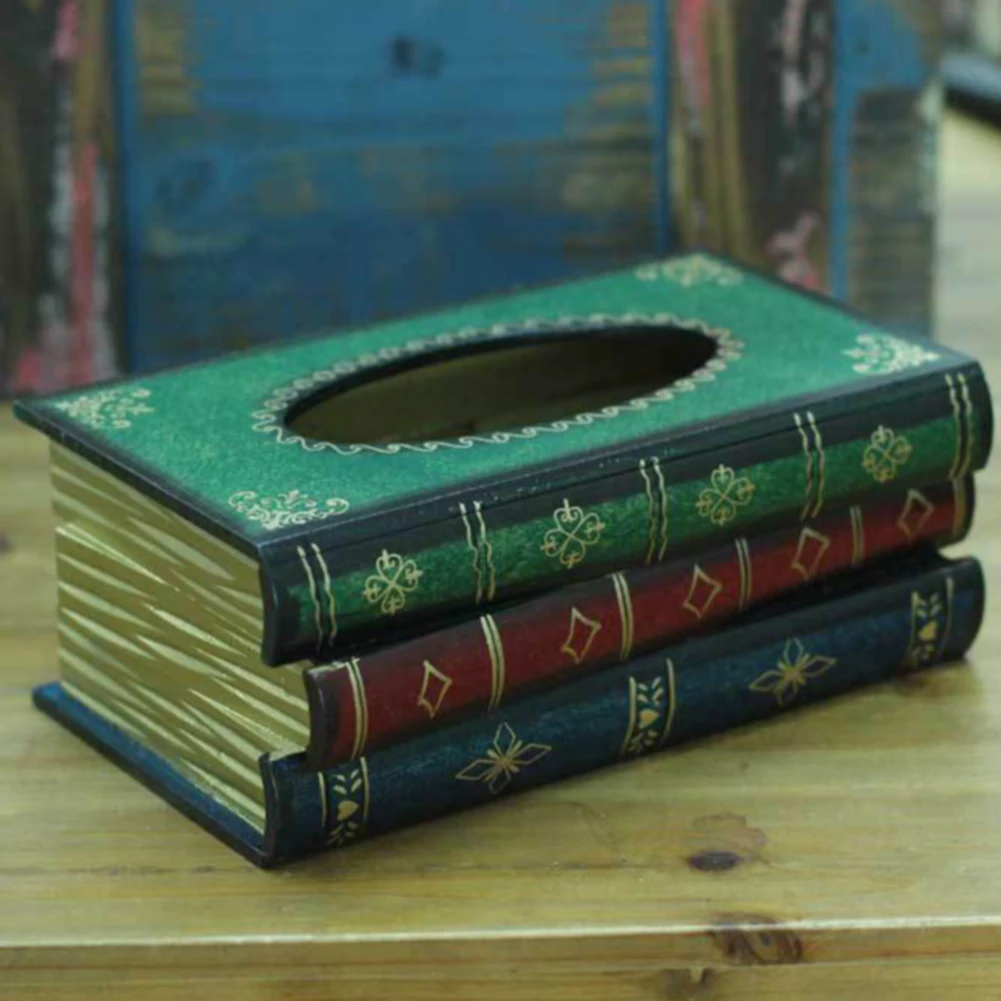 Аксессуары Настольная Антикварная книга диспенсер для бумаги элегантная деревянная квадратная коробка для салфеток держатель для салфеток спальня домашний портативный Органайзер