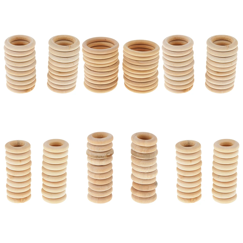 20Pcs DIY Handmade Jewelry Accessories Wooden Ring Necklaces Bags Pendants